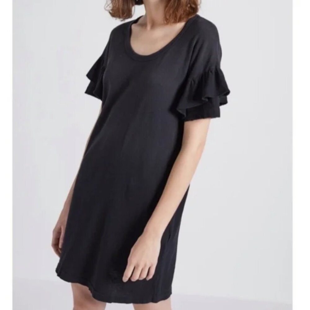 Current/Elliot The Ruffle Roadie T-Shirt Dress, Mini - Womens Large (Brand 3)